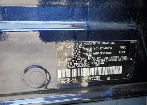 2019 Toyota Rav4 Xse z USA, uszkodzony, nr VIN 2T3EWRFV6KW004662